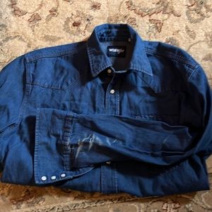Denim, long sleeved work shirt